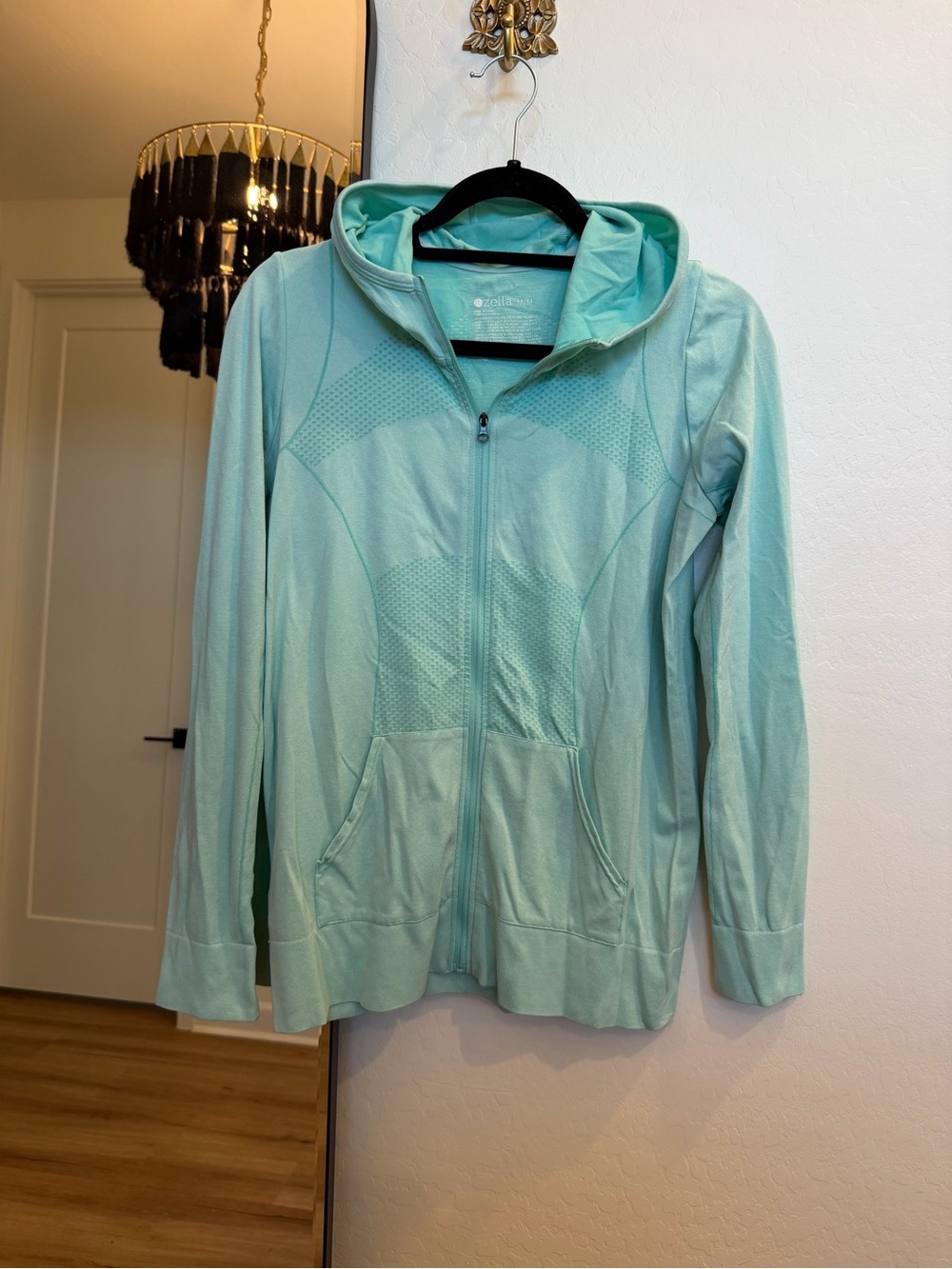Zella Mint Green Hooded Zip Jacket
